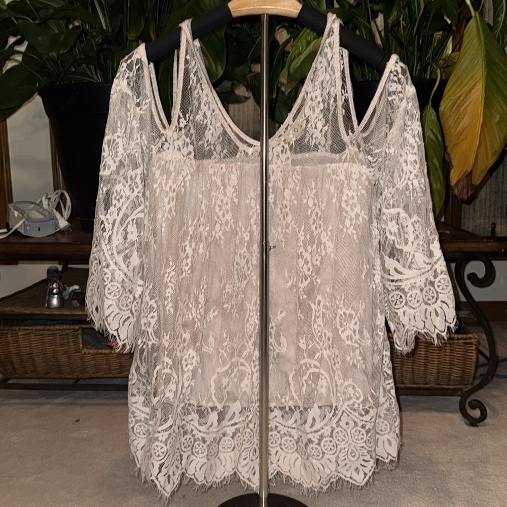 POL Cream Ruffled Asymmetrical Blouse - Picture 3 of 3